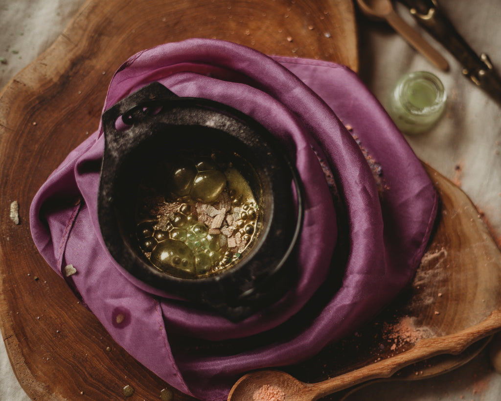 Hocus Pocus potion being brewed. Potion is bubbling